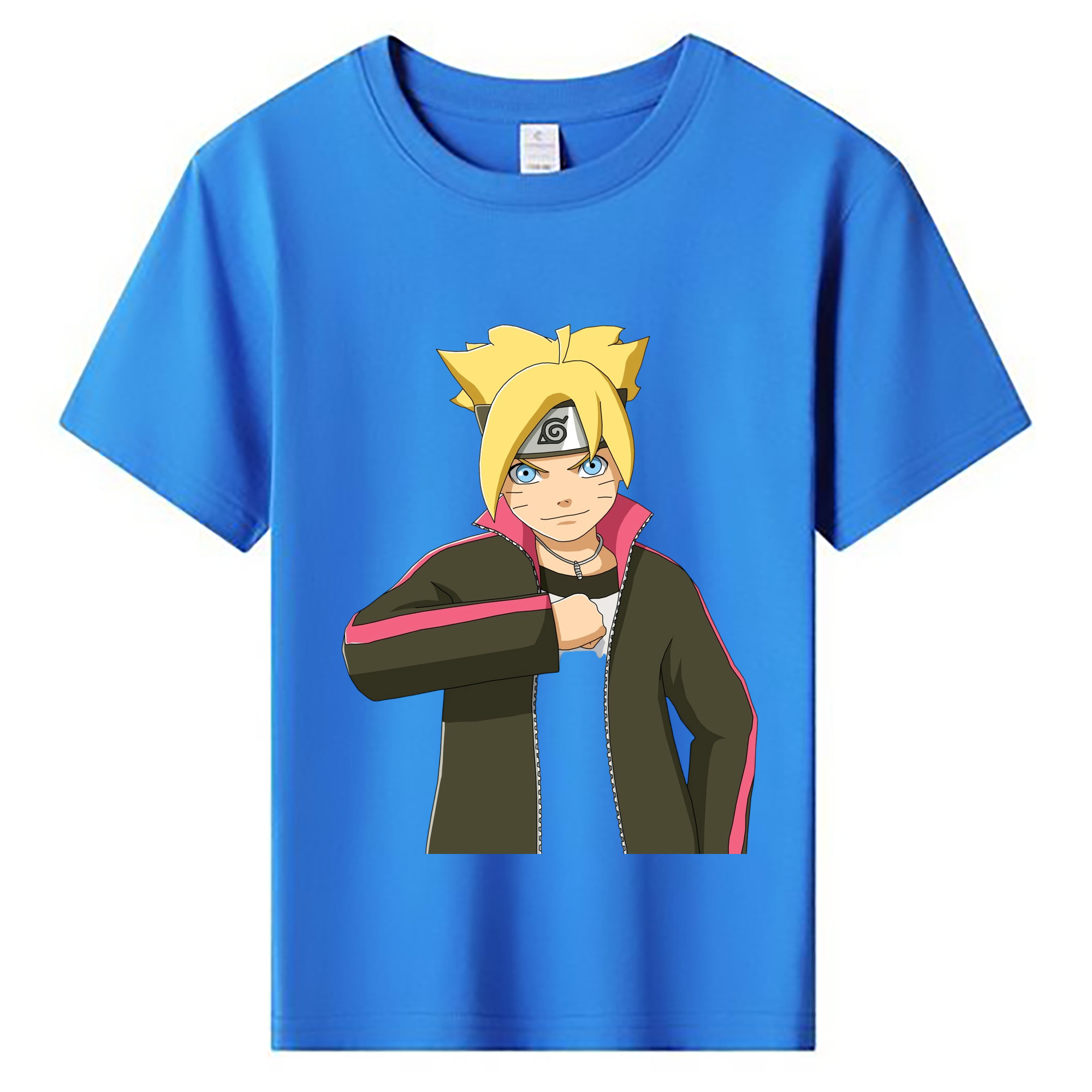 （画像用） NARUTO -ナルト- うずまき ボルト Uzumaki Boruto 綿100％キッズTシャツ（フロントプリント）